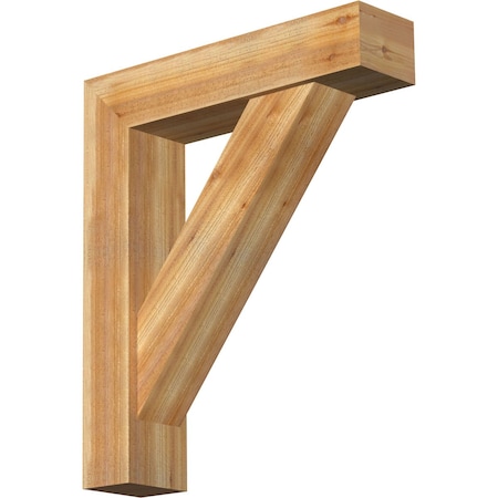 Ekena Millwork Traditional Block Rough Sawn Bracket w/ Offset Brace, Western Red Cedar, 8"W x 34"D x 40"H BKT0806X34X40TRA05RWR